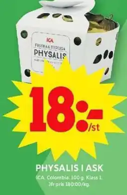 ICA Maxi Physalis i ask erbjuda