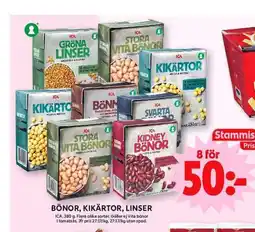 ICA Maxi Bönor, kikärtor, linser erbjuda