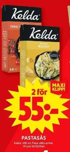 ICA Maxi Kelda Pastasås erbjuda