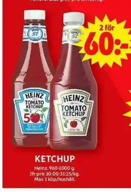 ICA Maxi HEINZ Ketchup erbjuda