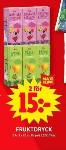ICA Maxi ICA Fruktdryck erbjuda