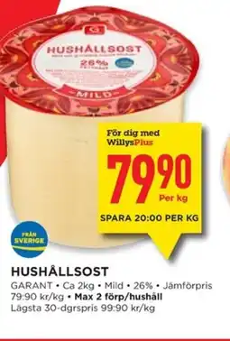 Willys Hushållsost erbjuda