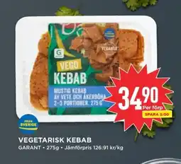 Willys GARANT Vegetarisk kebab erbjuda