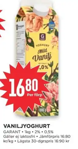 Willys GARANT Vaniljyoghurt erbjuda