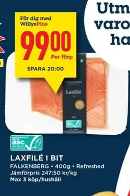 Willys Laxfilé i bit erbjuda