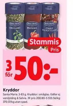 ICA Kvantum Santa Maria Kryddor erbjuda