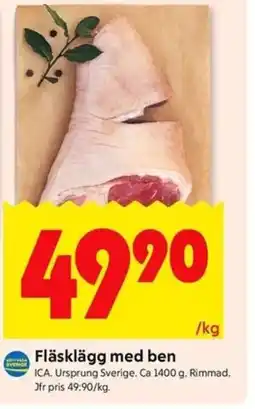 ICA Kvantum Fläsklägg med ben erbjuda