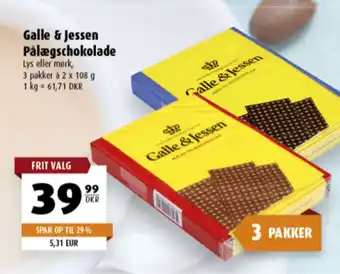 Scandinavian Park Galle & Jessen Påläggschoklad erbjuda