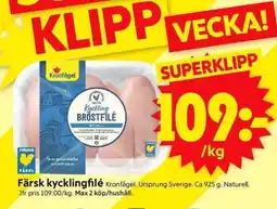 ICA Supermarket Kronfågel Färsk kycklingfilé erbjuda