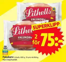 ICA Supermarket LITHELLS SFalukorv erbjuda