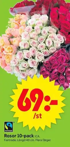 ICA Supermarket Rosor 10-pack erbjuda