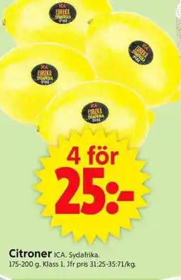 ICA Supermarket Citroner erbjuda