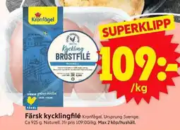 ICA Supermarket KRONFÅGEL Färsk kycklingfilé erbjuda
