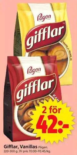 ICA Supermarket PÅGEN Gifflar, vanillas erbjuda