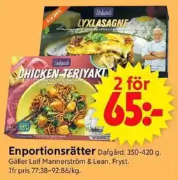 ICA Supermarket DAFGÅRD Enportionsrätter erbjuda