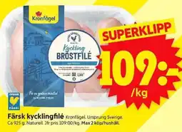 ICA Supermarket KRONFÅGEL Färsk kycklingfilé erbjuda