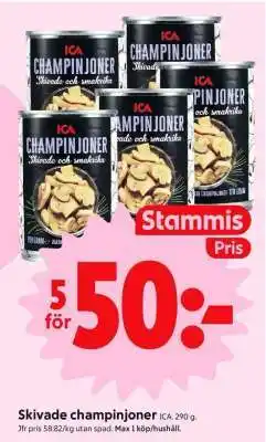 ICA Supermarket Skivade Champinjoner erbjuda