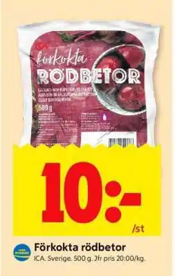ICA Supermarket FÖRKOKTA RÖDBETOR erbjuda