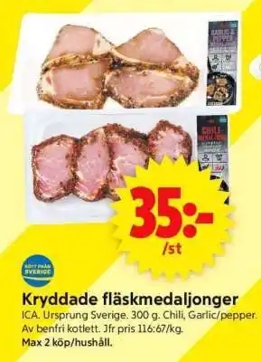 ICA Supermarket Kryddade fläskmedaljonger erbjuda