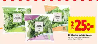 ICA Supermarket Finbladiga sallater i påse erbjuda