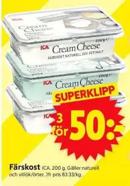 ICA Supermarket Färskost erbjuda