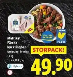 Lidl Matriket Färska kycklingben erbjuda
