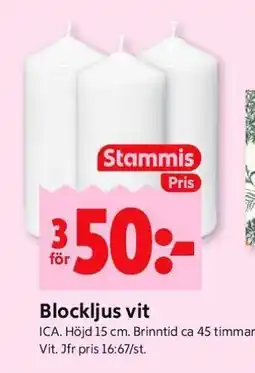 ICA Supermarket Blockljus vit erbjuda