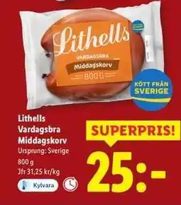 Lidl Lithells vardagsbra middagskorv erbjuda