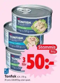 ICA Supermarket Tonfisk erbjuda