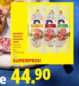 Lidl Spécialités françaises Lufttorkad salami erbjuda
