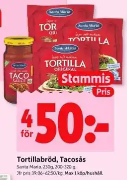 ICA Supermarket Tortillabröd, Tacosås erbjuda