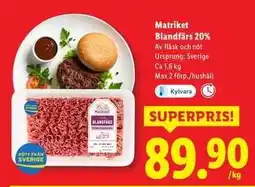 Lidl Matriket Blandfärs 20% erbjuda