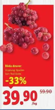 Lidl Röda druvor erbjuda
