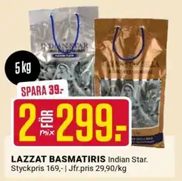ÖoB LAZZAT BASMATIRIS Indian Star erbjuda