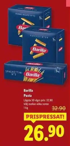 Lidl Barilla pasta erbjuda