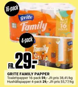 ÖoB GRITE FAMILY PAPPER erbjuda