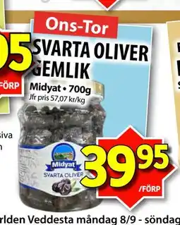Matvärlden Tensta SVARTA OLIVER GEMLIK, SEK 39.95 erbjuda