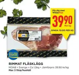 Willys Hemma RIMMAT FLÄSKLÄGG, Medlemspris erbjuda