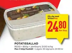 Willys POTATISSALLAD, Medlemspris erbjuda