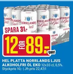 ÖoB HEL PLATTA NORRLANDS LJUS ALKOHOLFRI ÖL EKO, SEK 89 erbjuda