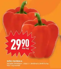 Willys Hemma RÖD PAPRIKA, SEK 29.9 erbjuda