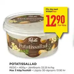 Willys Hemma POTATISSALLAD, Medlemspris erbjuda
