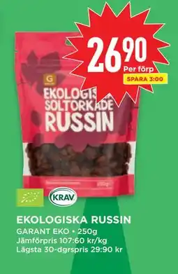 Willys EKOLOGISKA RUSSIN, SEK 26.9 erbjuda