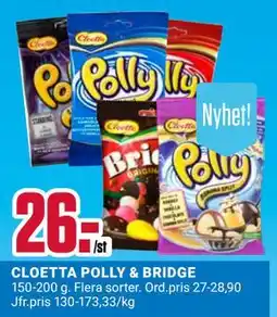 ÖoB CLOETTA POLLY & BRIDGE, SEK 26 erbjuda