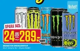 ÖoB MONSTER ENERGIDRYCK, SEK 289 erbjuda