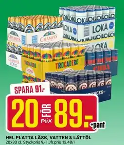 ÖoB HEL PLATTA LÄSK, VATTEN & LÄTTÖL, SEK 89 erbjuda