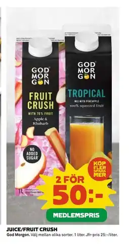 Coop Daglivs JUICE/FRUIT CRUSH, Medlemspris erbjuda