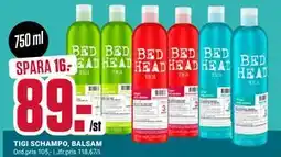 ÖoB TIGI SCHAMPO, BALSAM, SEK 89 erbjuda