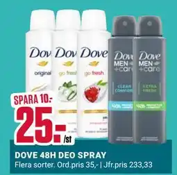 ÖoB DOVE 48H DEO SPRAY, SEK 25 erbjuda