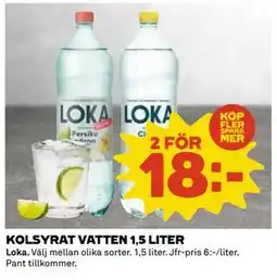 Coop Daglivs KOLSYRAT VATTEN 1,5 LITER, SEK 18 erbjuda